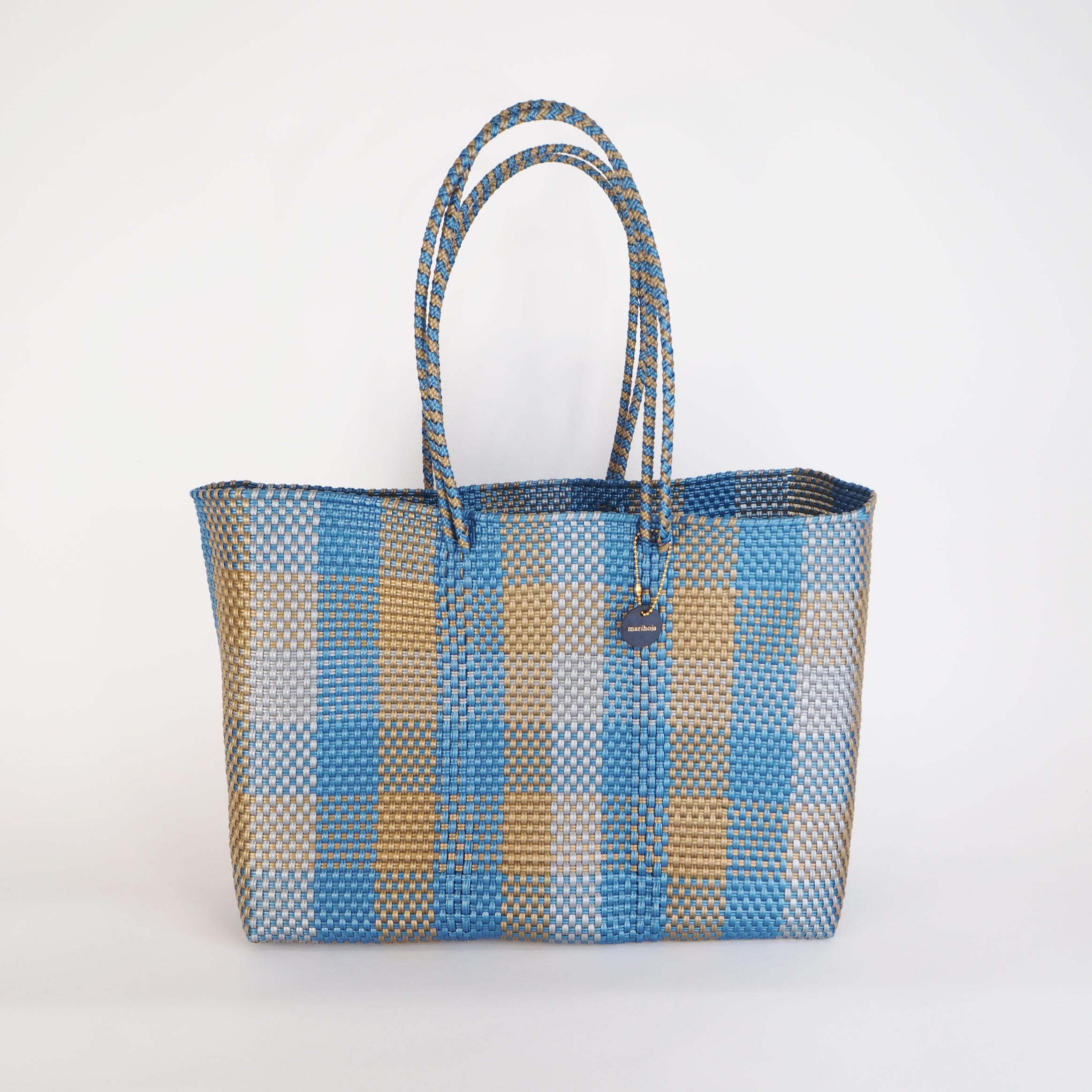 Mercado Bag Isabel  (Long handle)　Gold × Silver × Blue