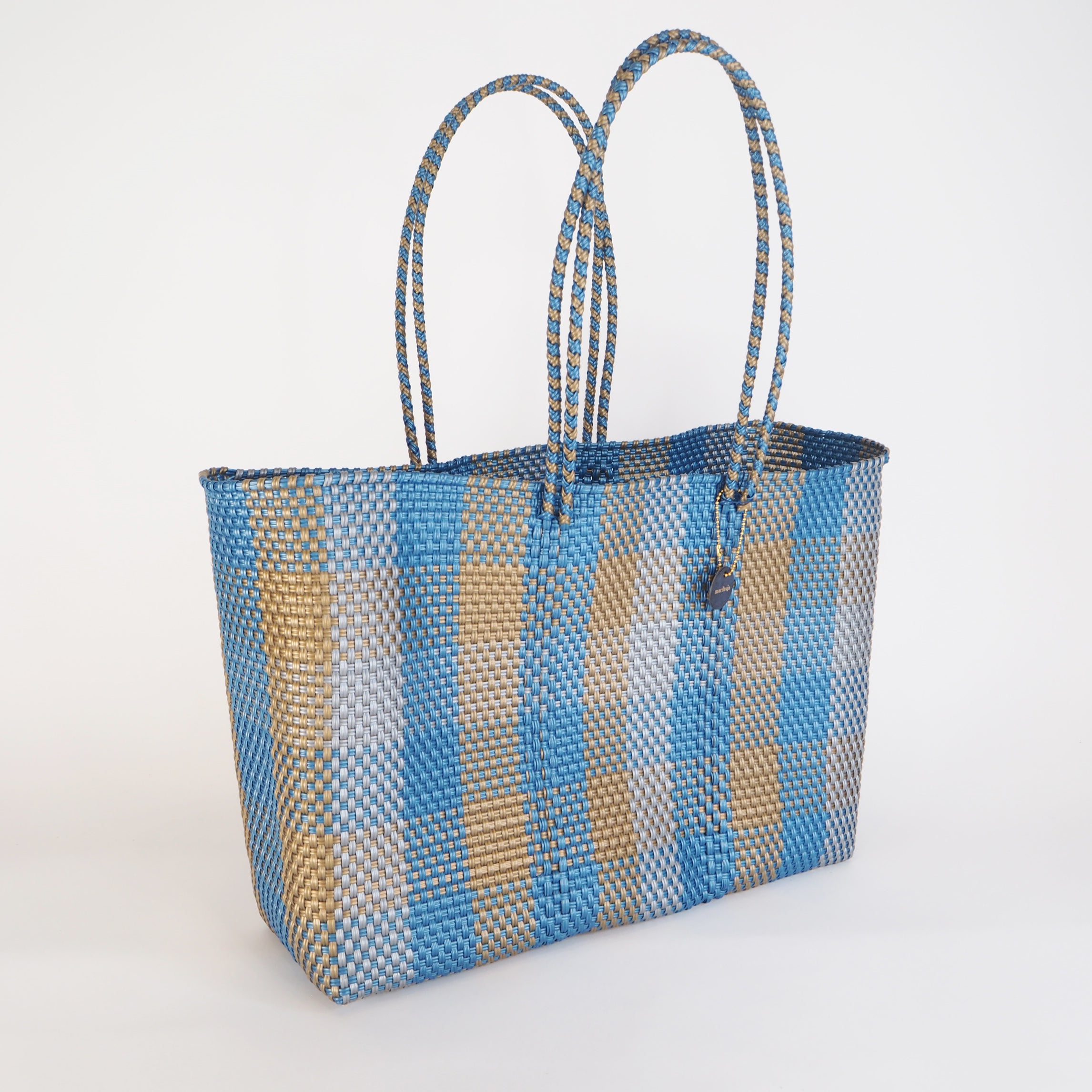 Mercado Bag Isabel  (Long handle)　Gold × Silver × Blue