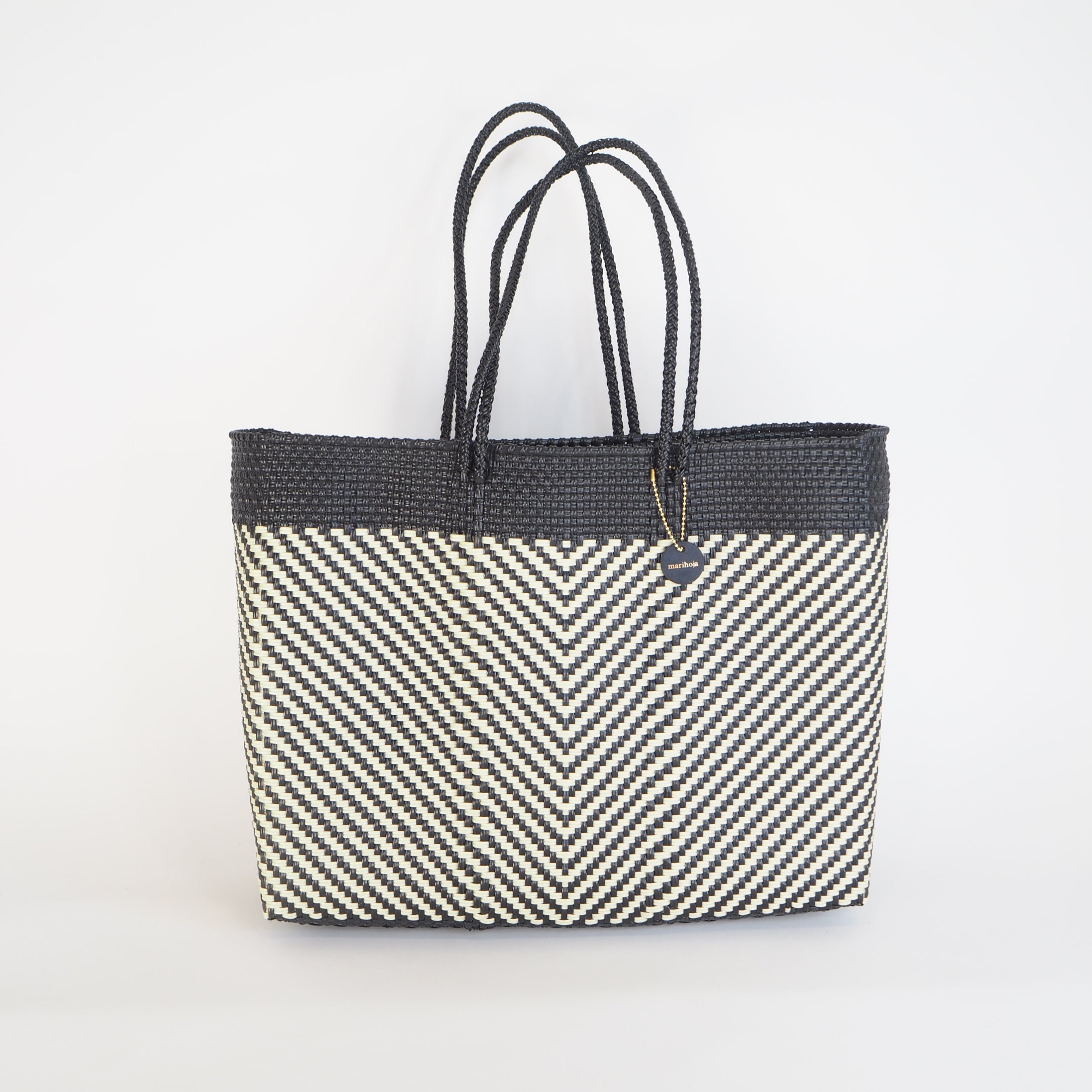 Mercado Bag Isabel  (Long handle)　Black × Cream