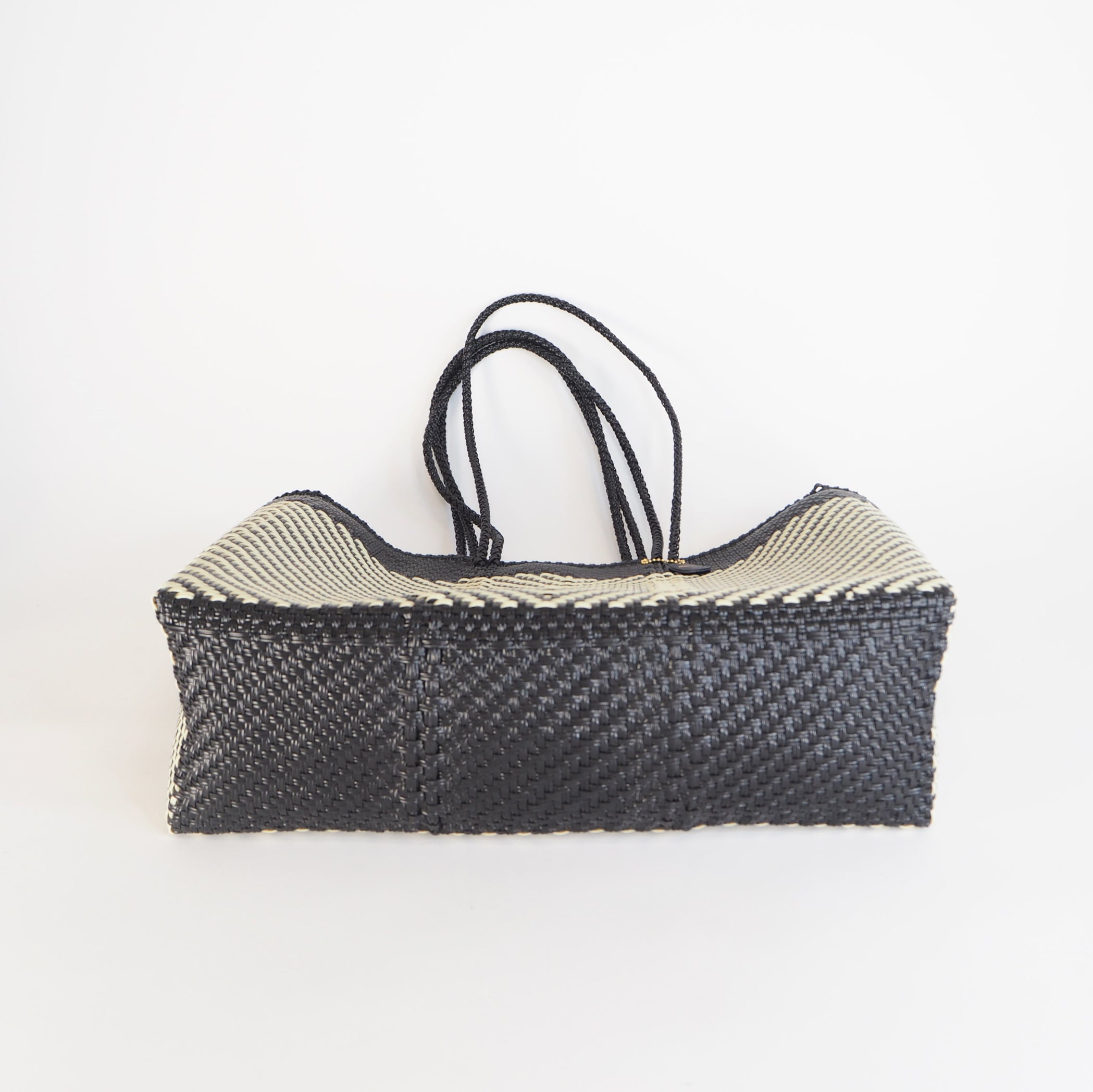 Mercado Bag Isabel  (Long handle)　Black × Cream
