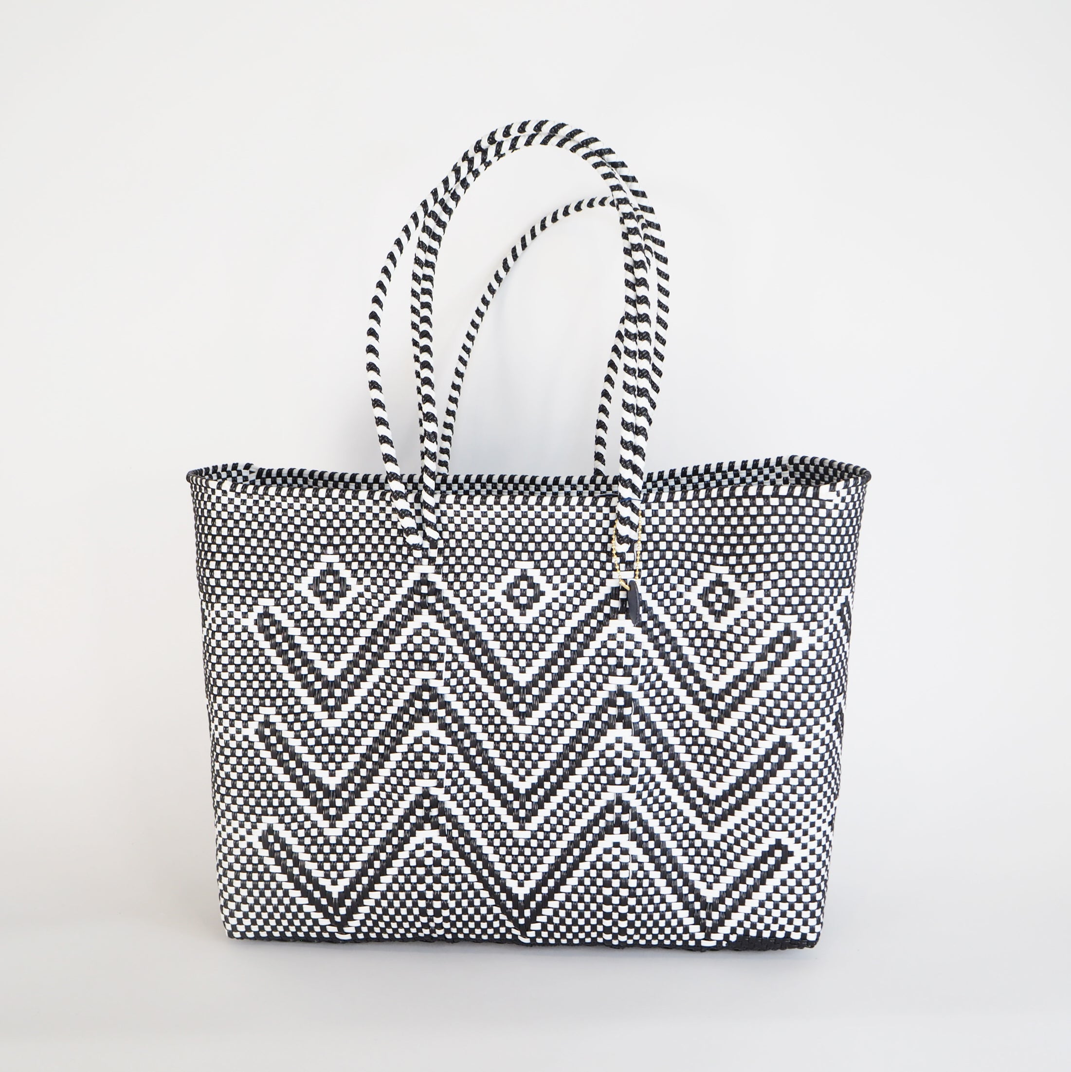 Mercado Bag Isabel  (Long handle)　Black & White