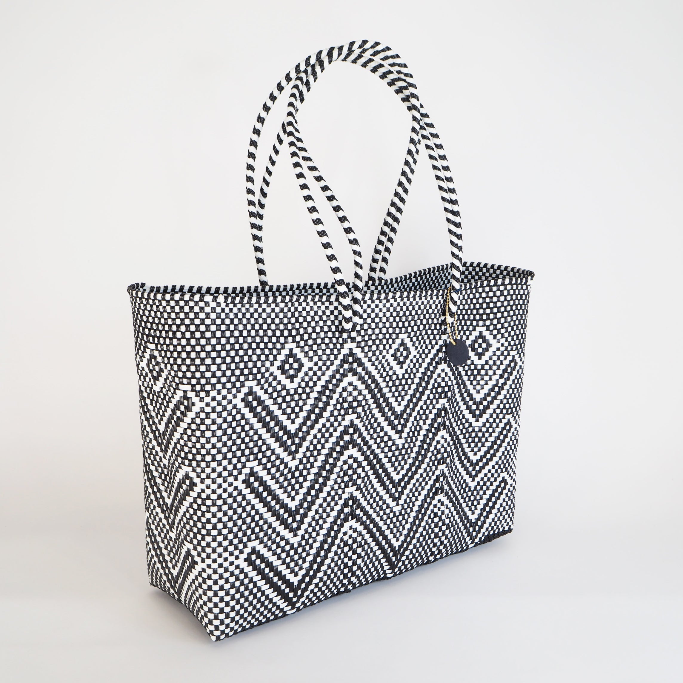 Mercado Bag Isabel  (Long handle)　Black & White