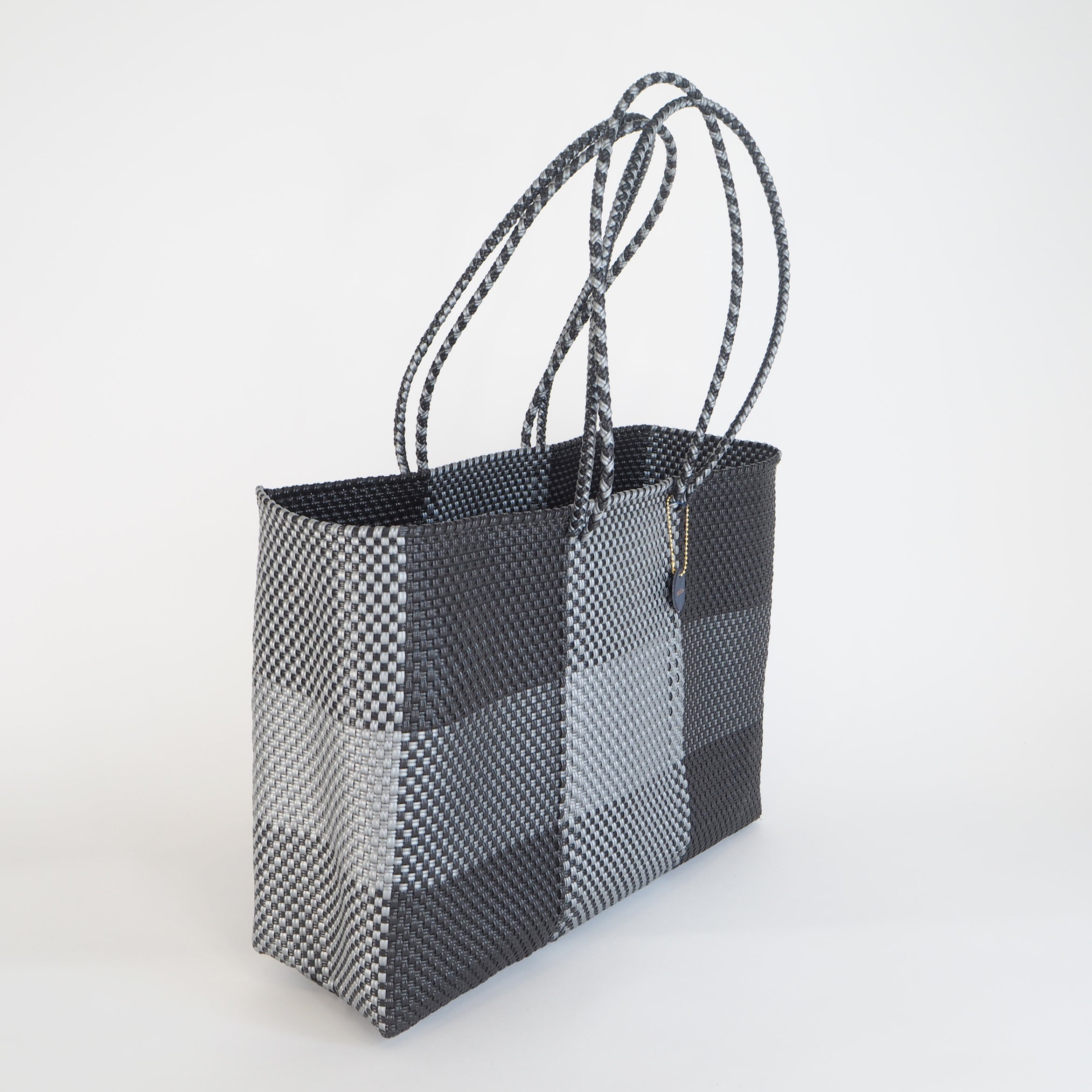 Mercado Bag Isabel  (Long handle)　Black & Silver