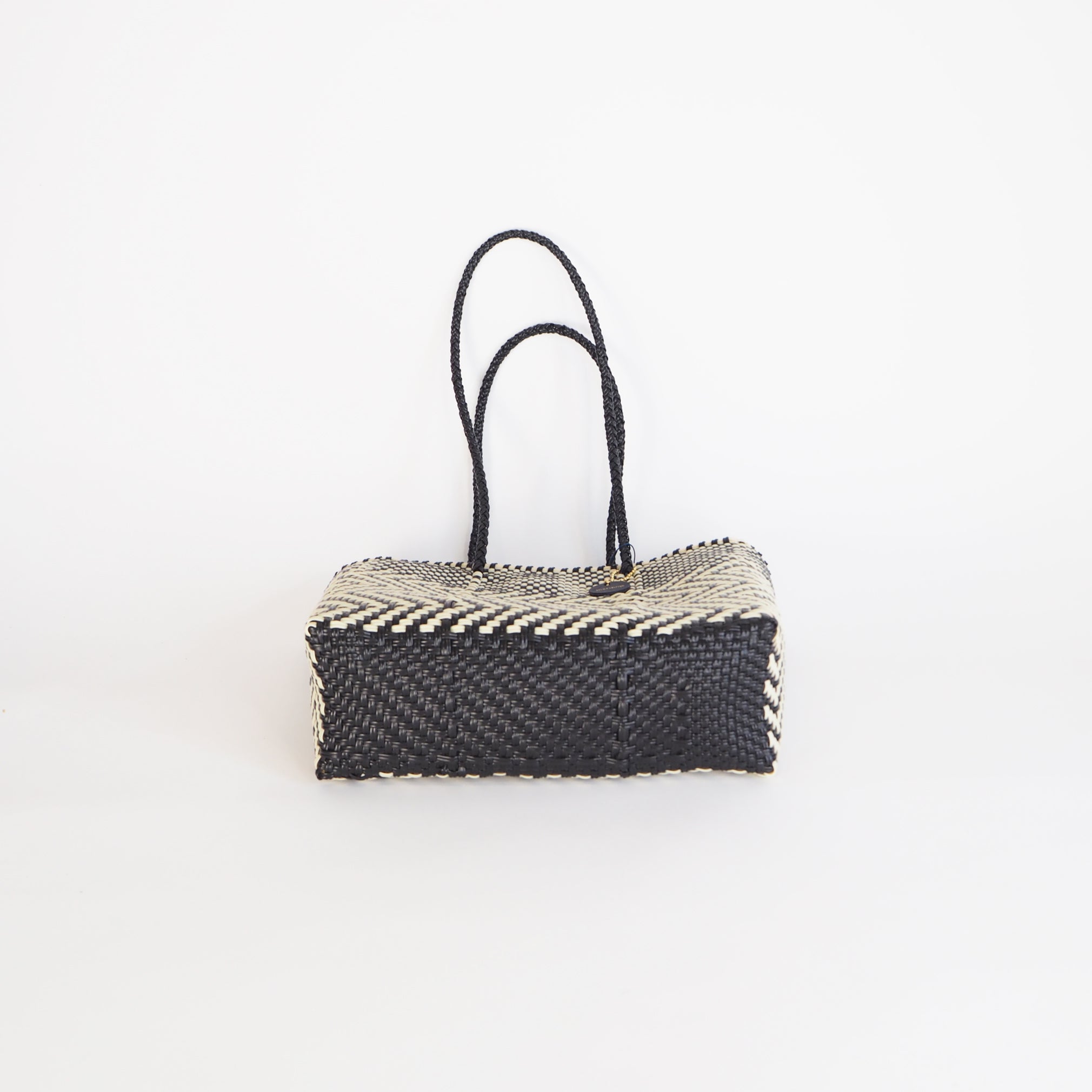 Mercado Bag Bianca (Long handle)　Black &Cream