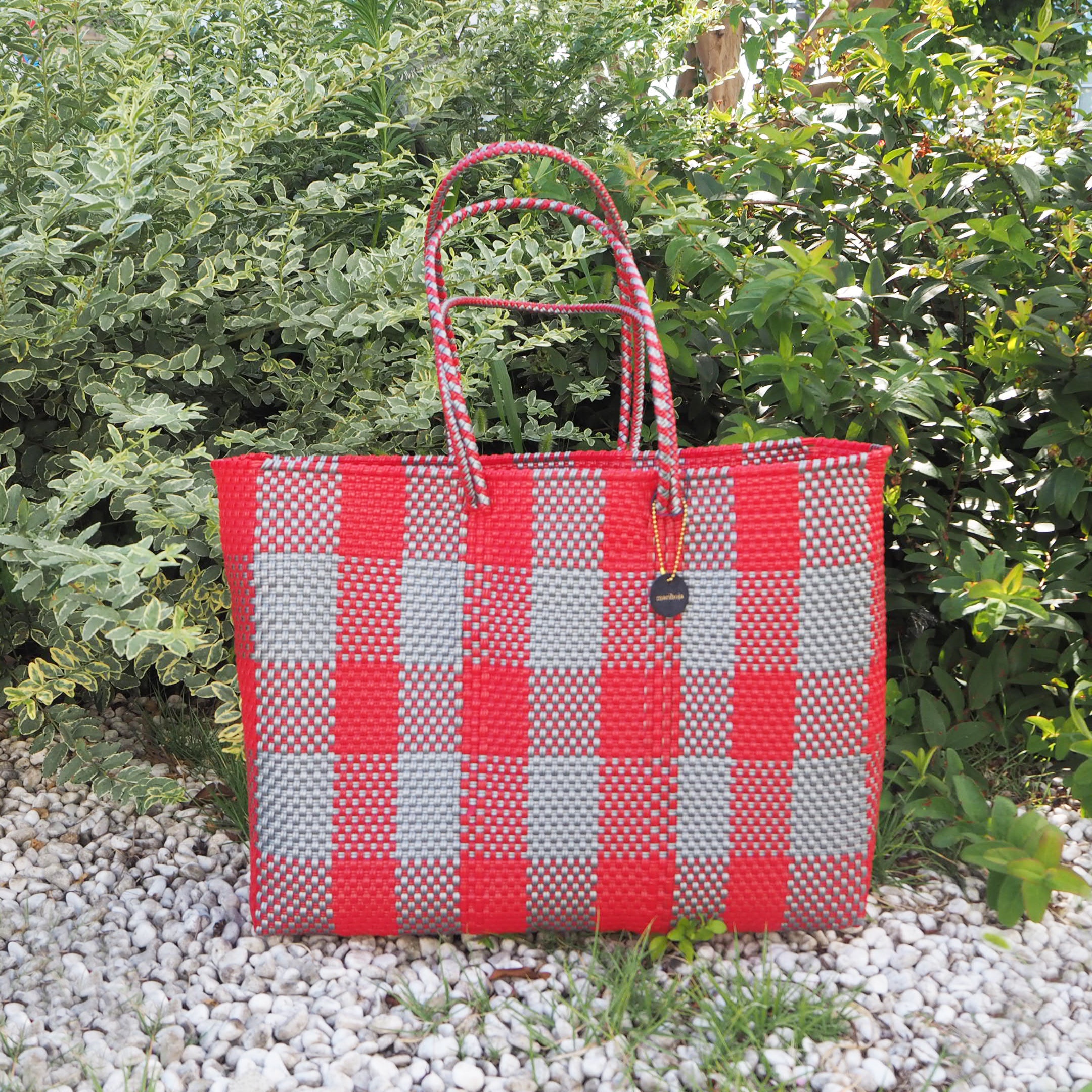 Mercado Bag Isabel (Long handle) Gold × turquoise blue
