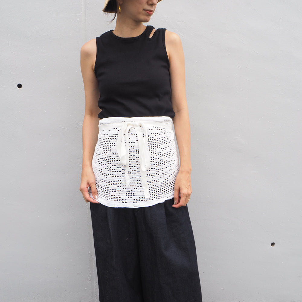 Vintage Lace Wrap Skirt _ white 3