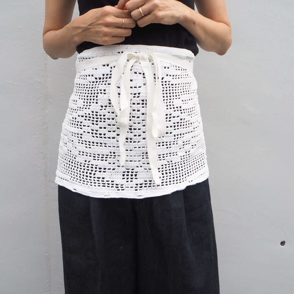 Vintage Lace Wrap Skirt _ white 3