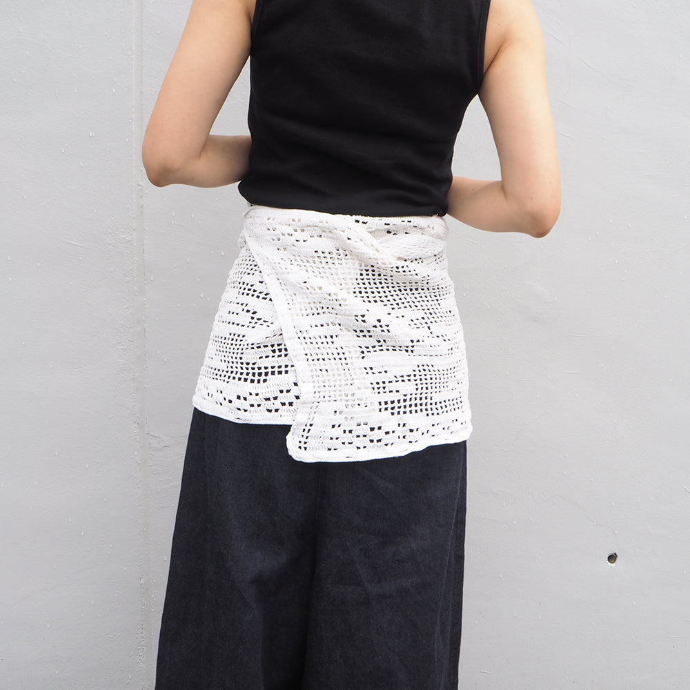 Vintage Lace Wrap Skirt _ white 3