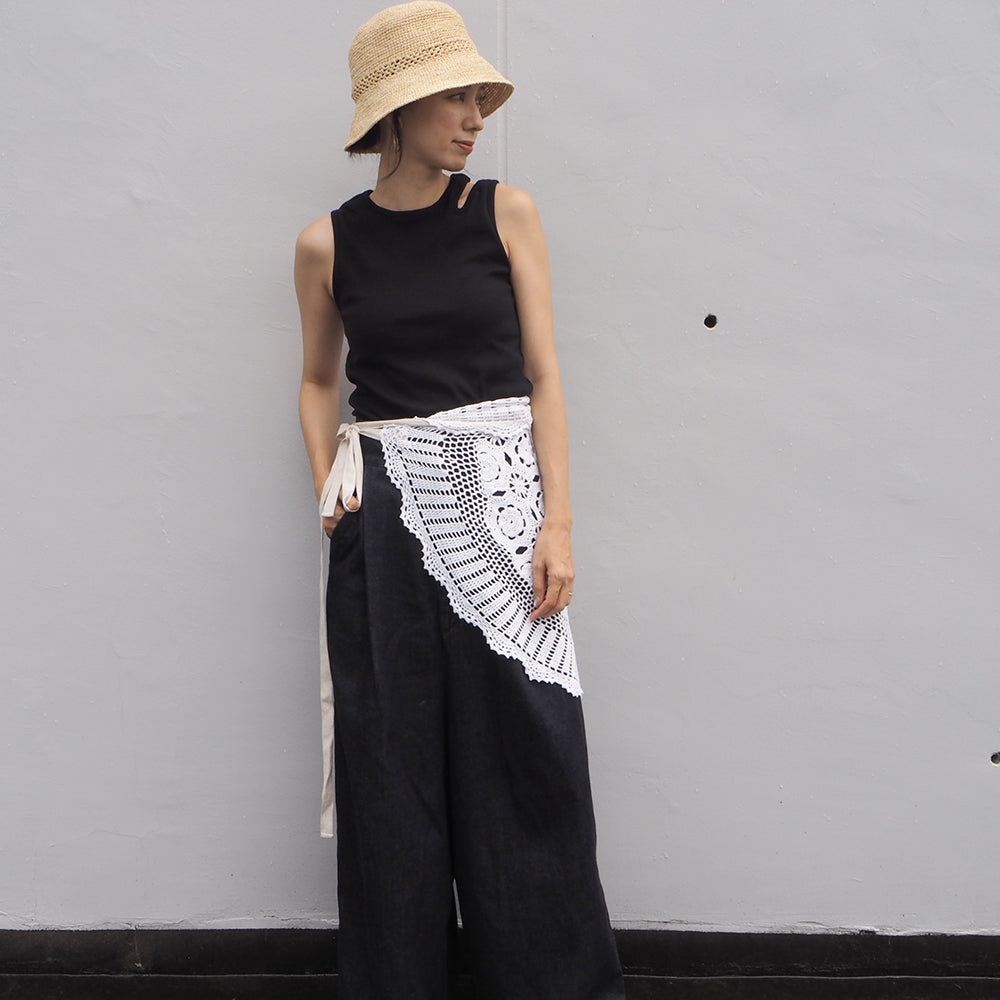 Vintage Lace Wrap Skirt _ white 7