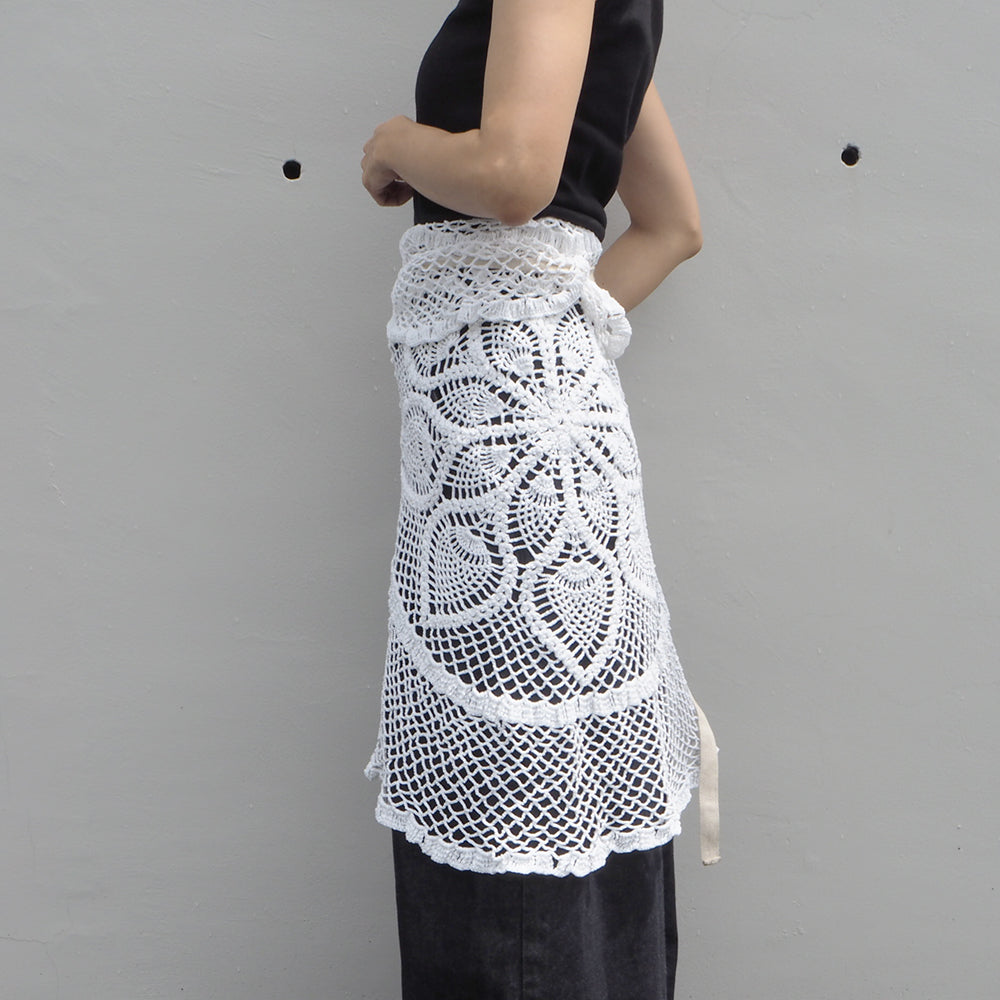 Vintage Lace Wrap Skirt _ white 8