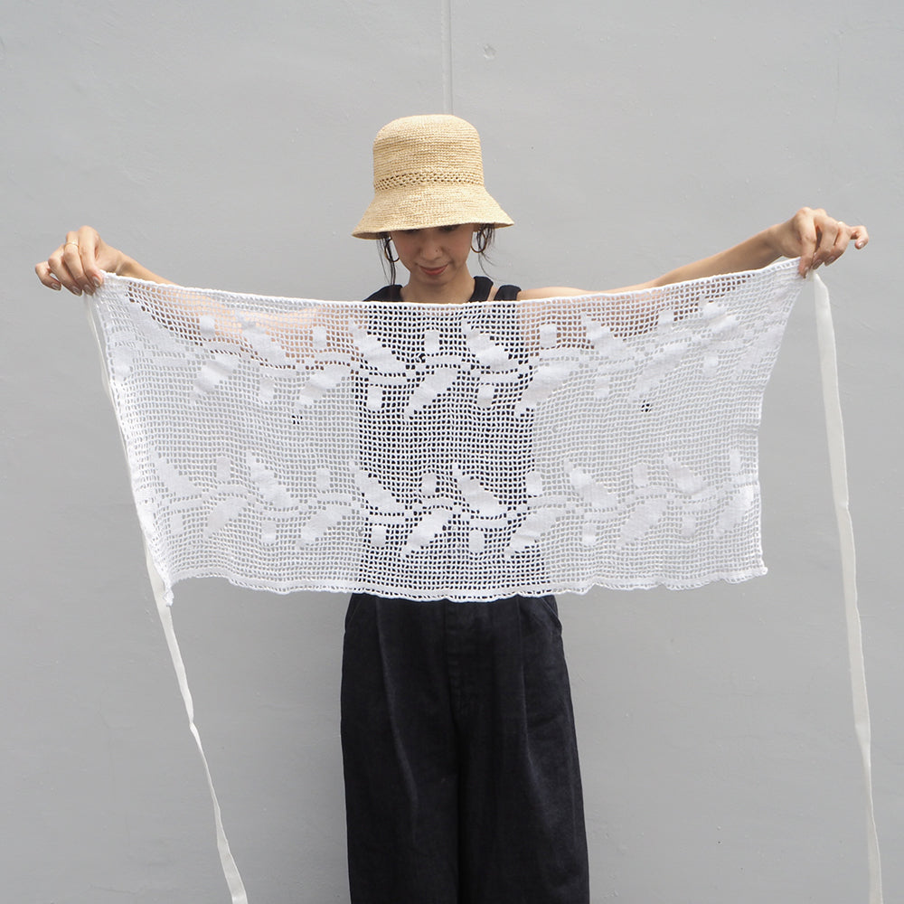 Vintage Lace Wrap Skirt _ white 9
