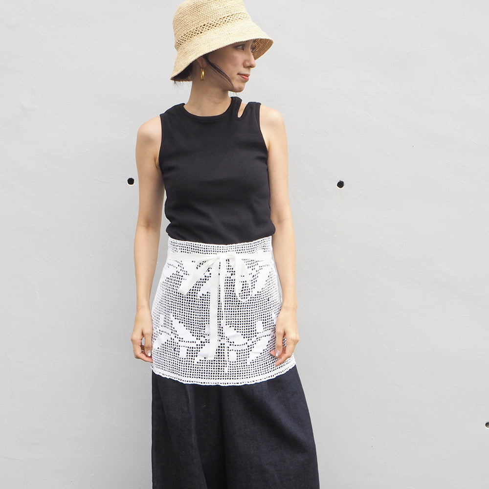 Vintage Lace Wrap Skirt _ white 9