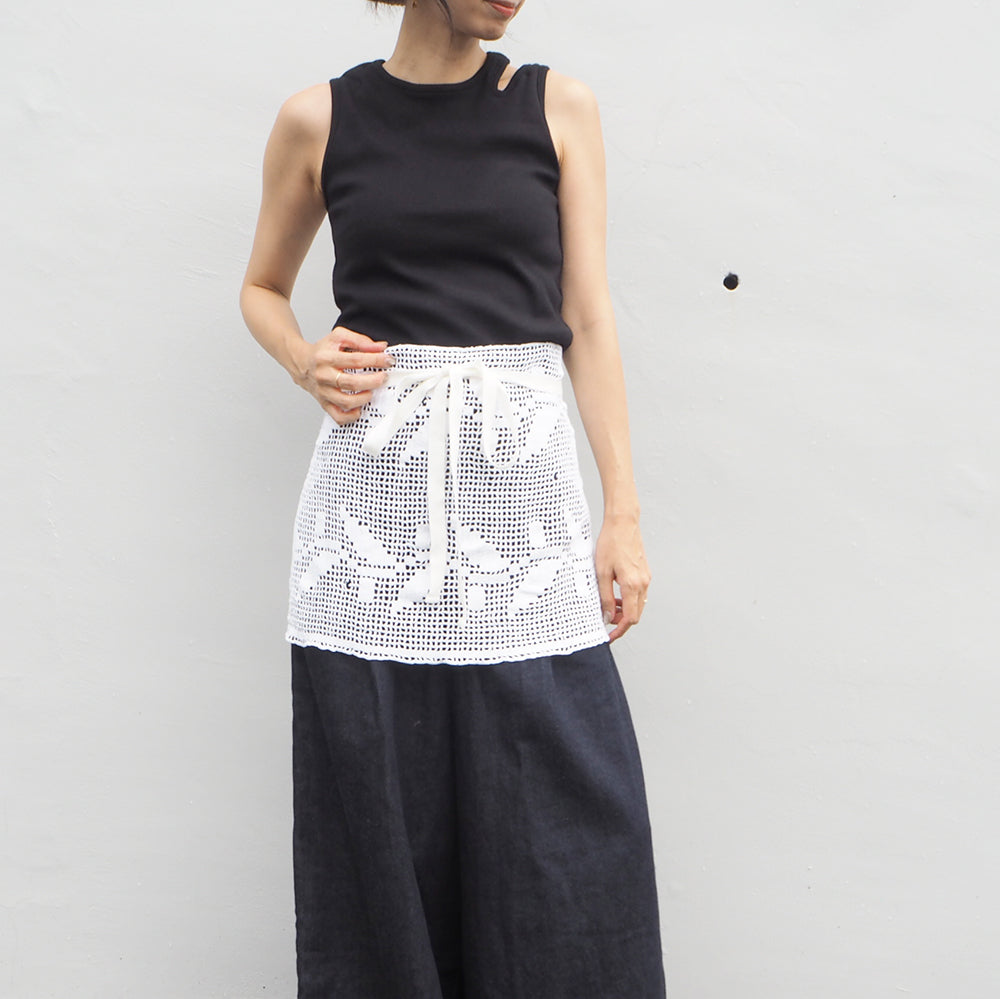 Vintage Lace Wrap Skirt _ white 9