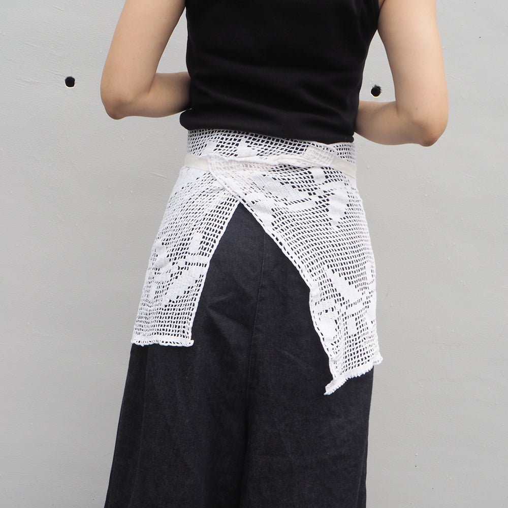 Vintage Lace Wrap Skirt _ white 9