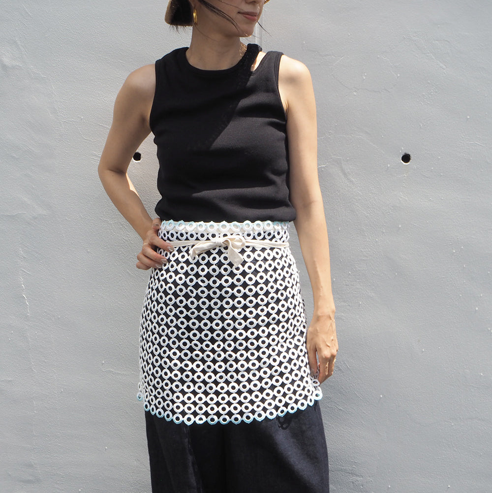 Vintage Lace Wrap Skirt _ white 16