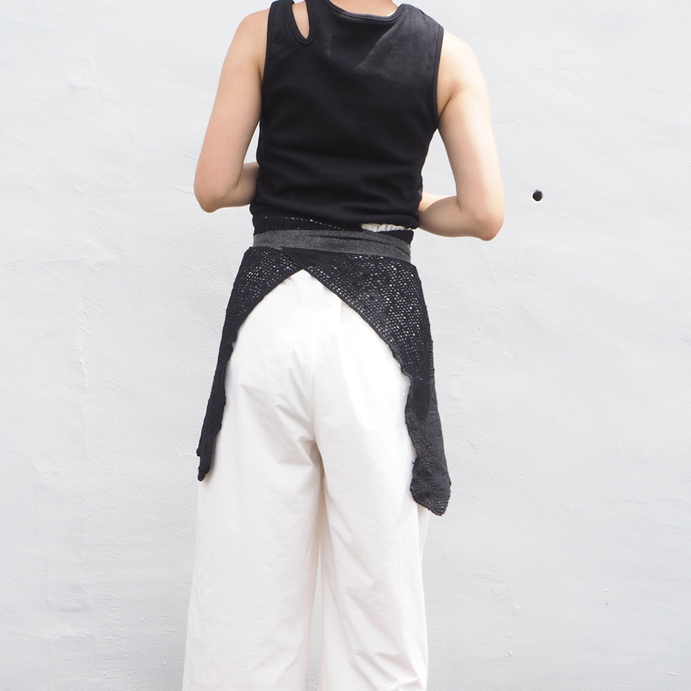 Vintage Lace Wrap Skirt _ Black 5