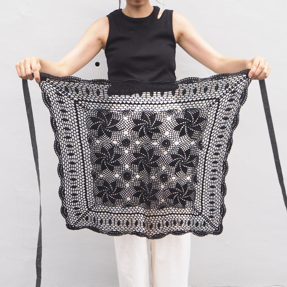 Vintage Lace Wrap Skirt _ Black 7