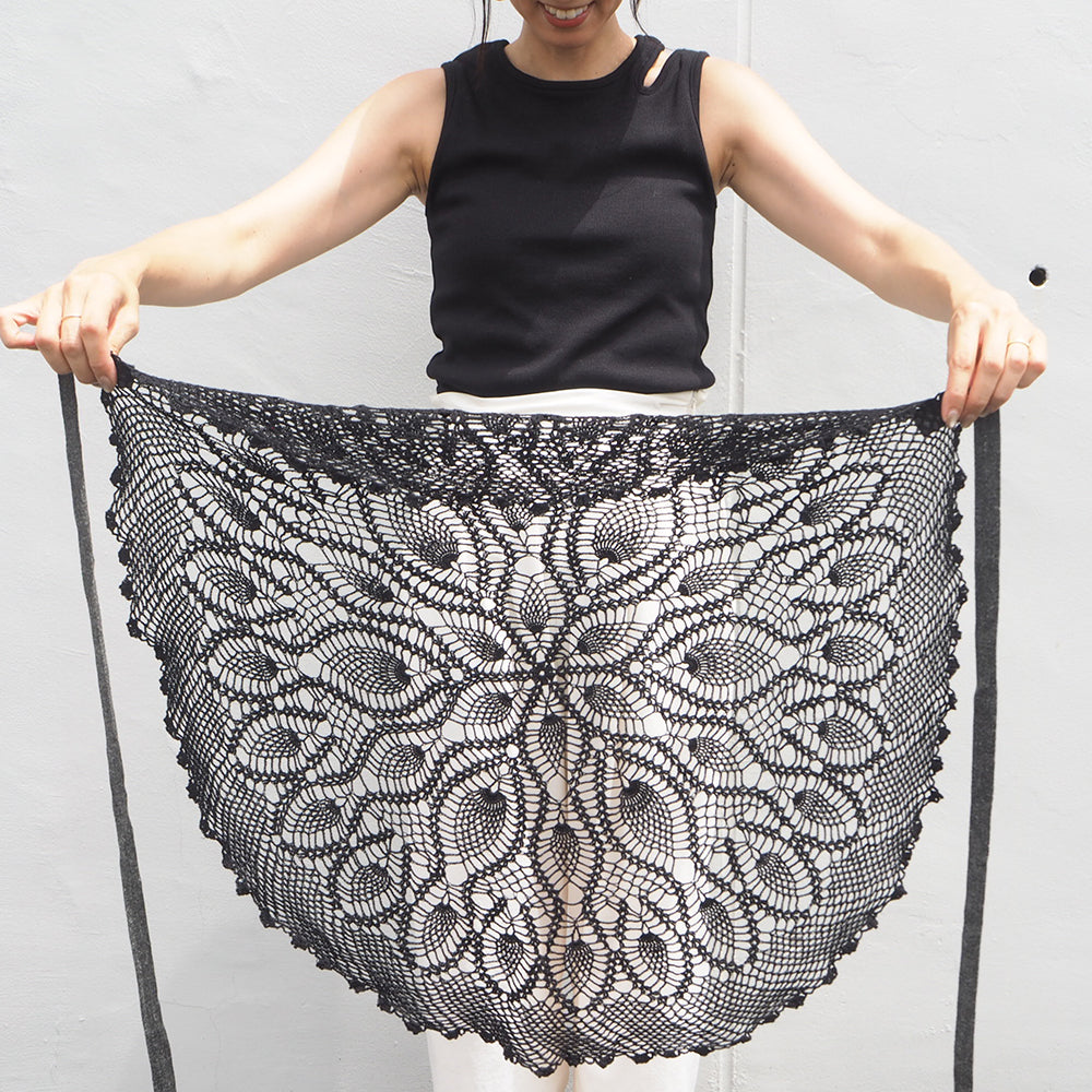 Vintage Lace Wrap Skirt _ Black 8