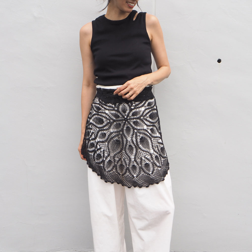 Vintage Lace Wrap Skirt _ Black 8