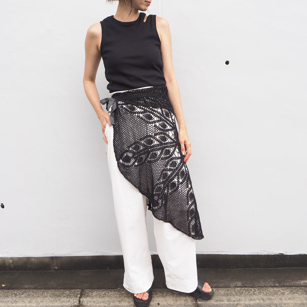 Vintage Lace Wrap Skirt _ Black 15