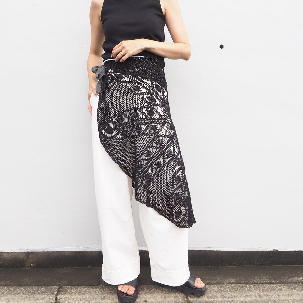 Vintage Lace Wrap Skirt _ Black 15