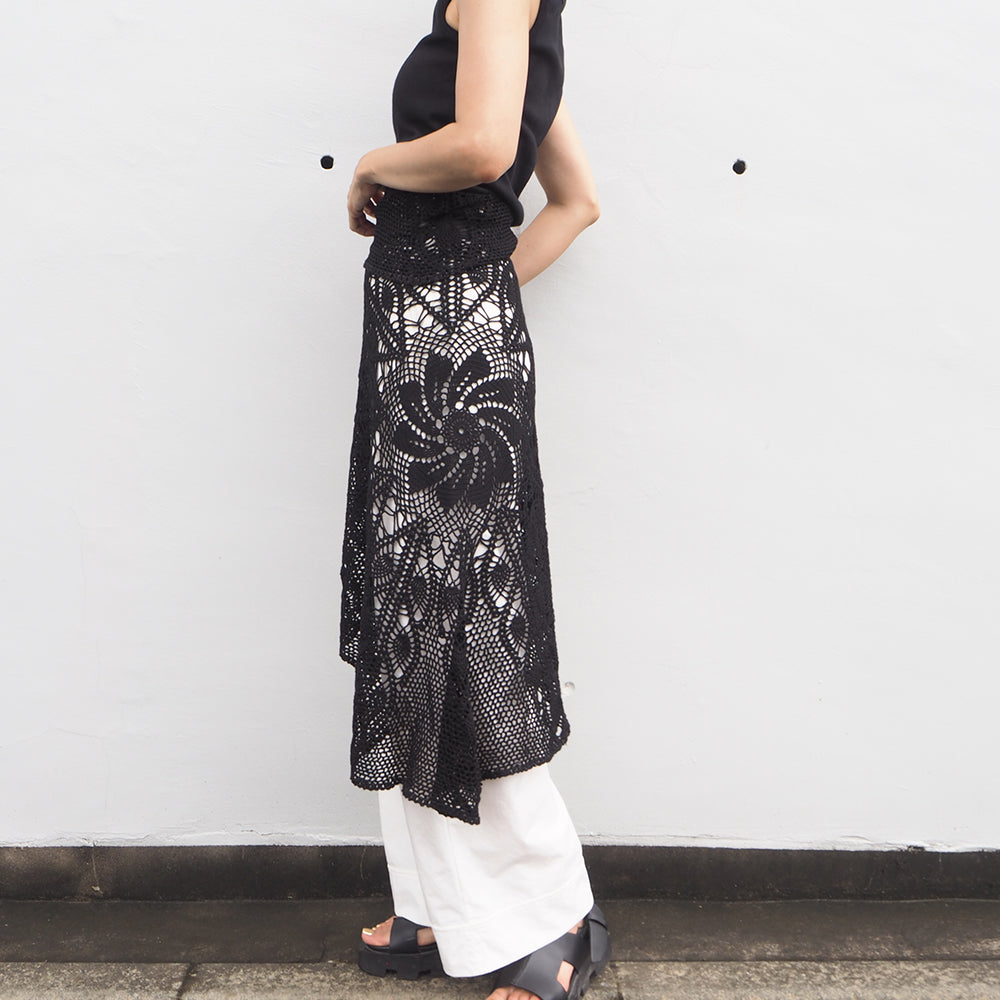 Vintage Lace Wrap Skirt _ Black 15