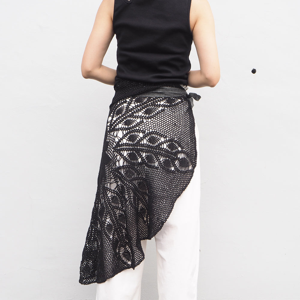 Vintage Lace Wrap Skirt _ Black 15
