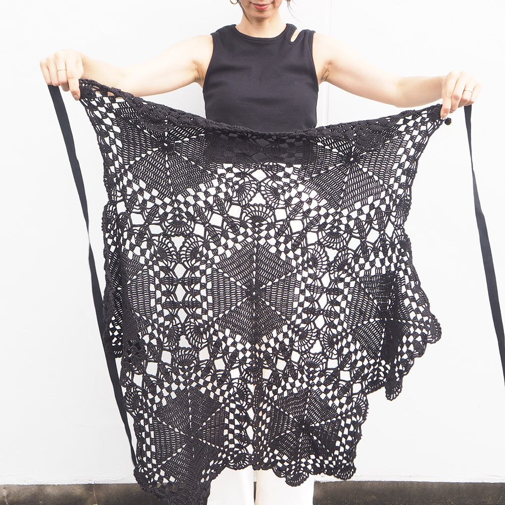 Vintage Lace Wrap Skirt _ Black 17