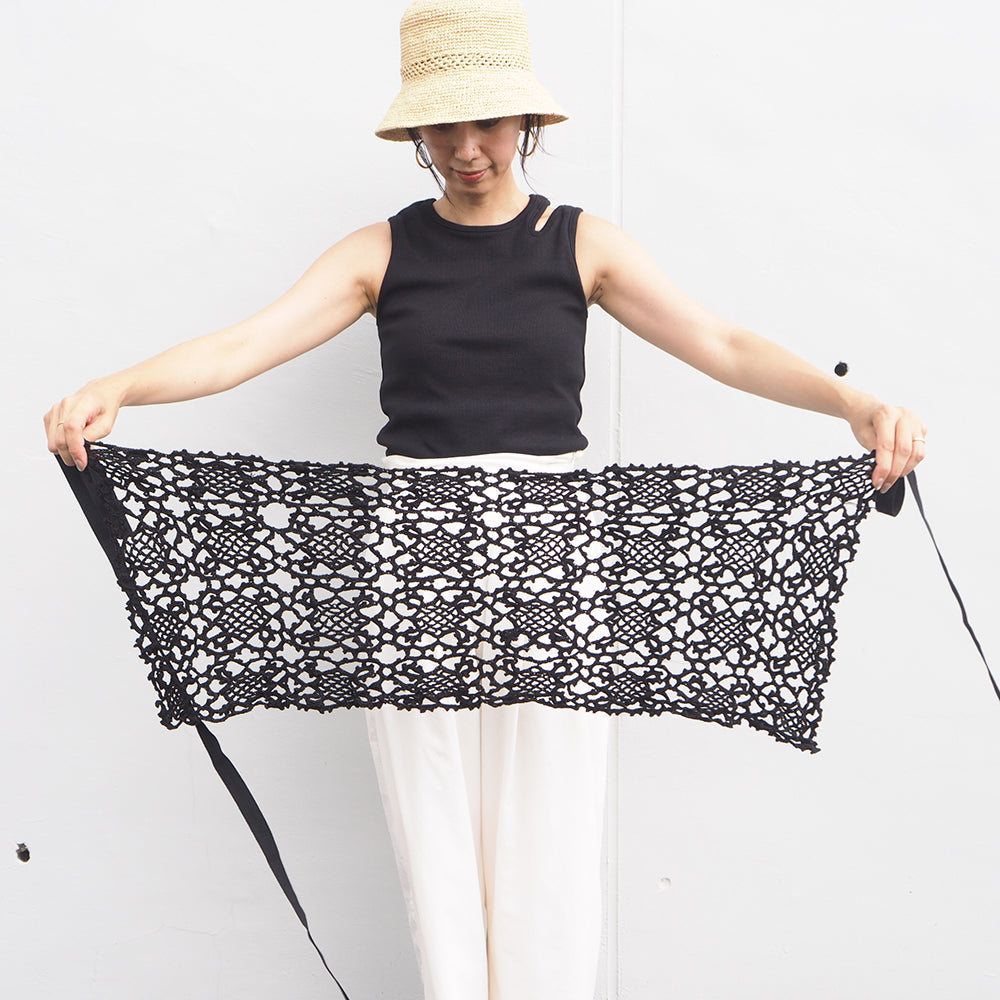 Vintage Lace Wrap Skirt _ Black 20