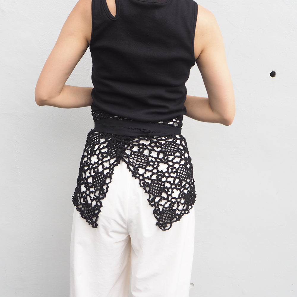 Vintage Lace Wrap Skirt _ Black 20