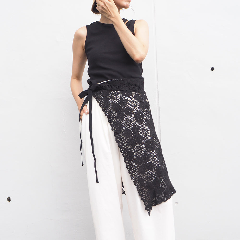 Vintage Lace Wrap Skirt _ Black 21
