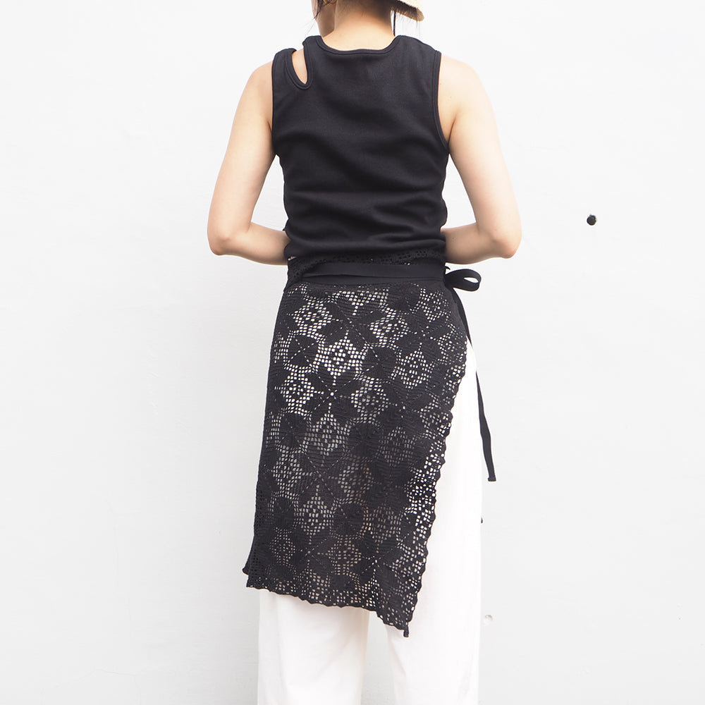 Vintage Lace Wrap Skirt _ Black 21