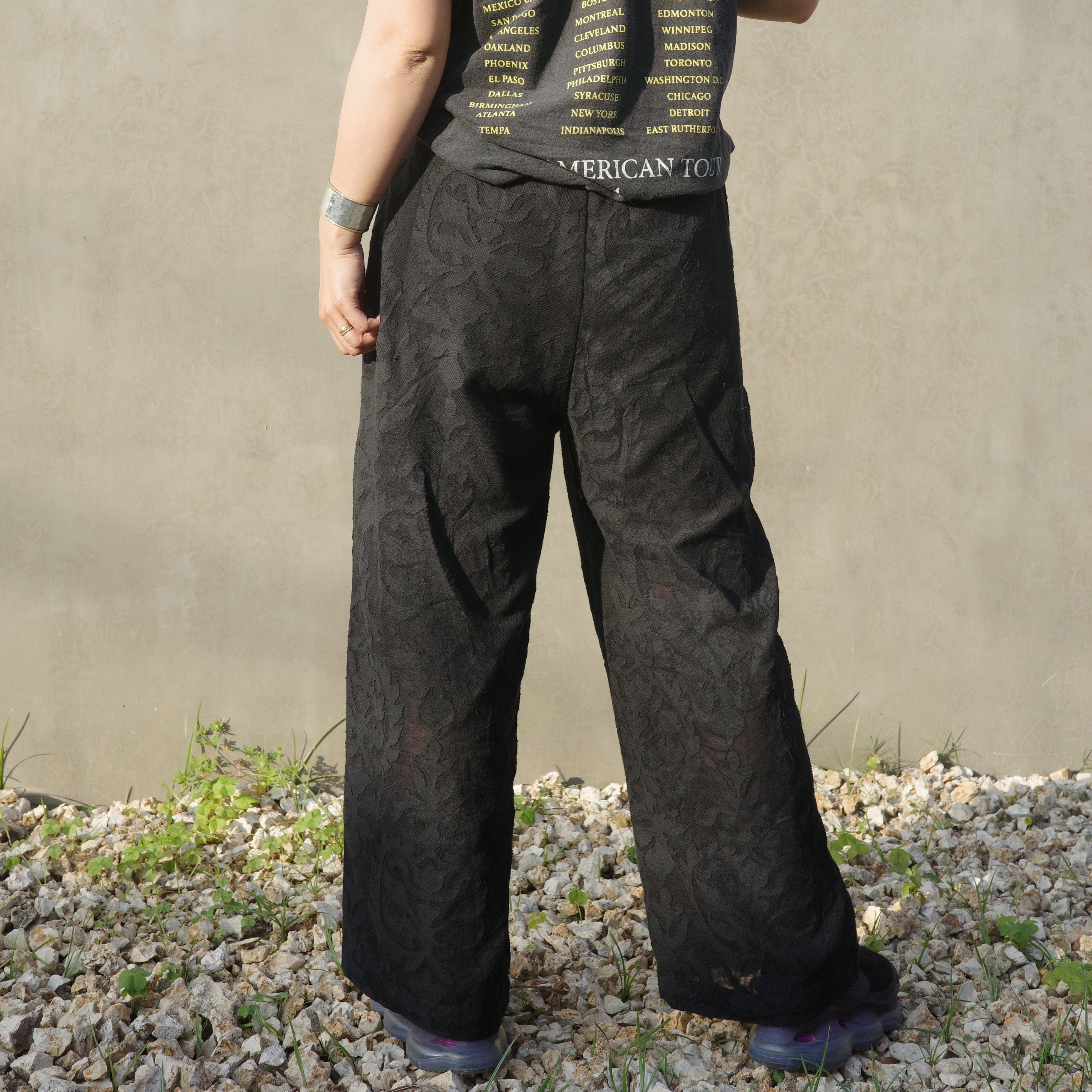 Pantalones de jacquard con encaje de la India
