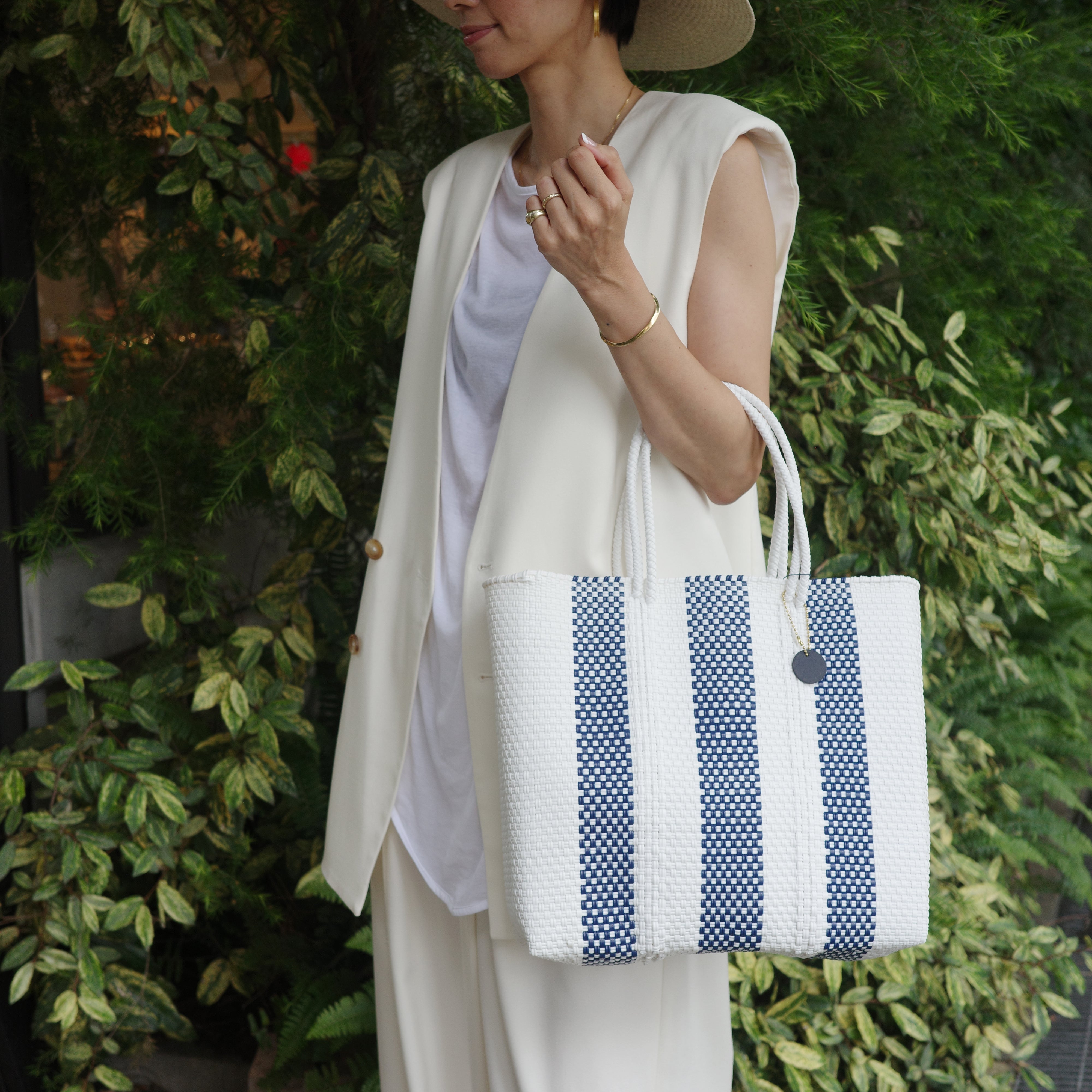 Mercado Bag Amaria_White×Navy