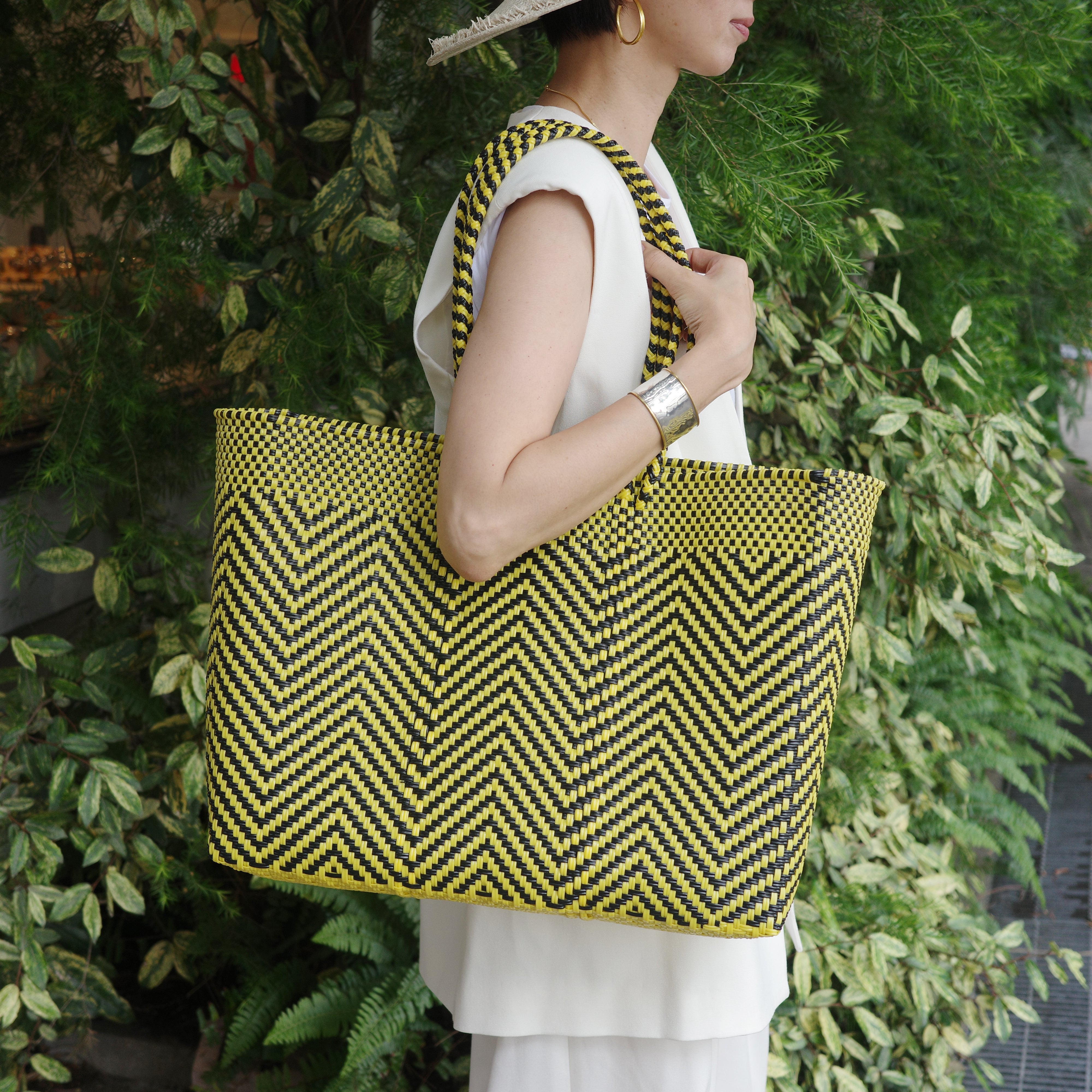 Mercado Bag Isabel (Long handle）Yellow×Black