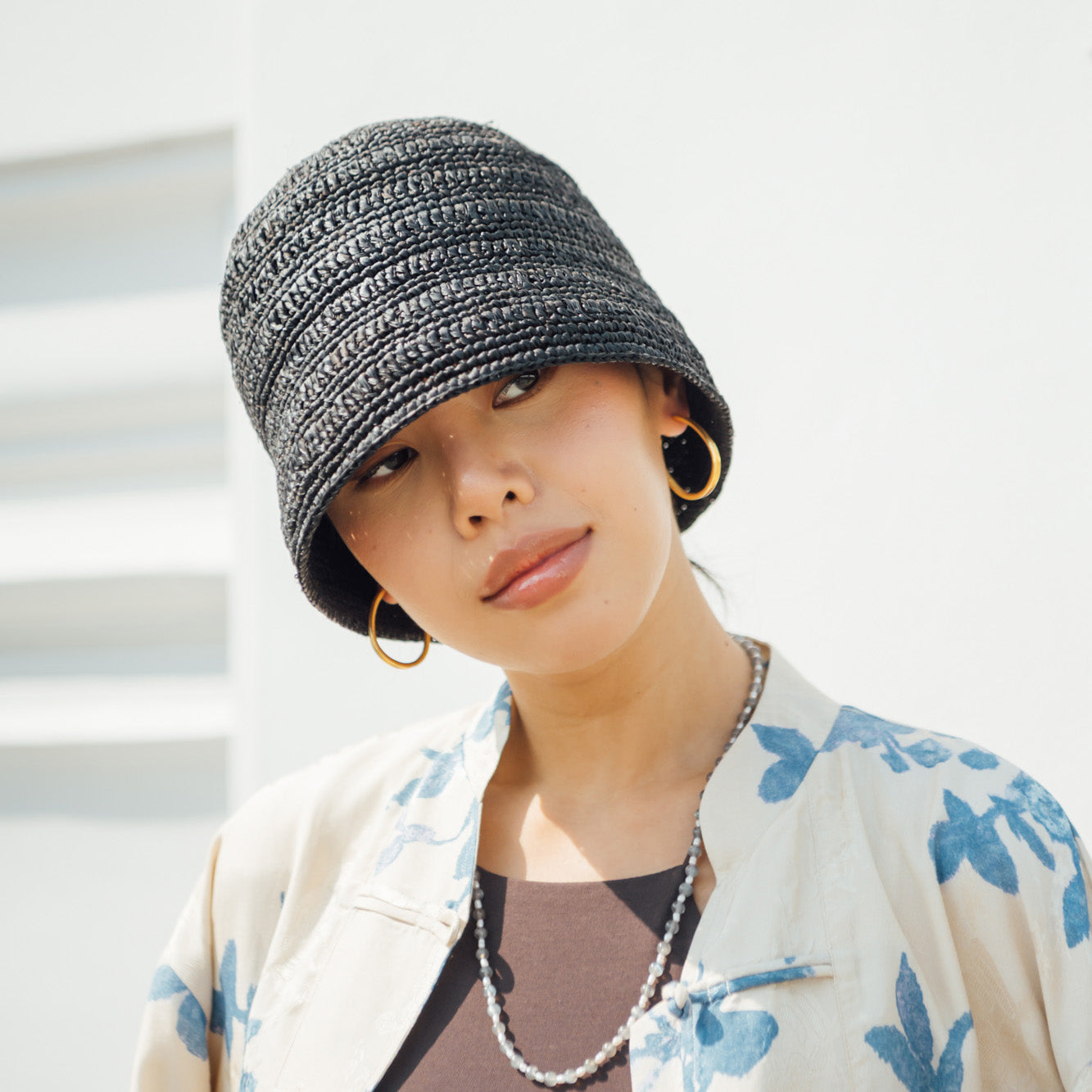 【予約送料無料】Raffia Down Short Bucket