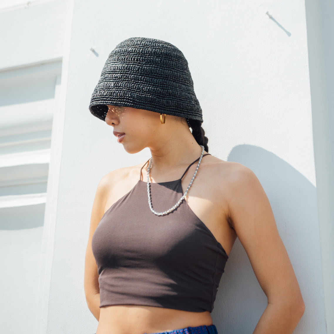 【予約送料無料】Raffia Down Short Bucket