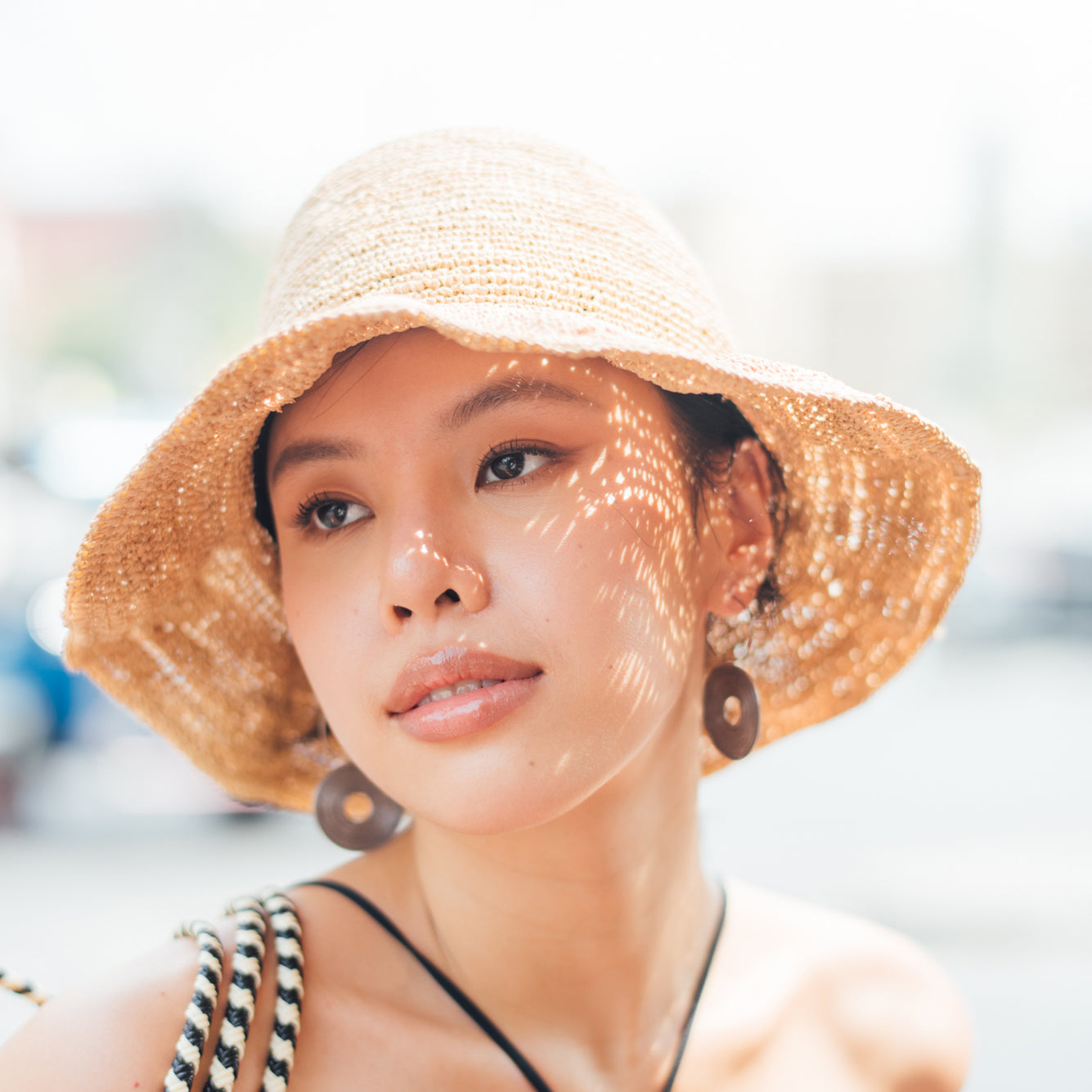 【予約送料無料】Weave Raffia Frill Tulip Hat