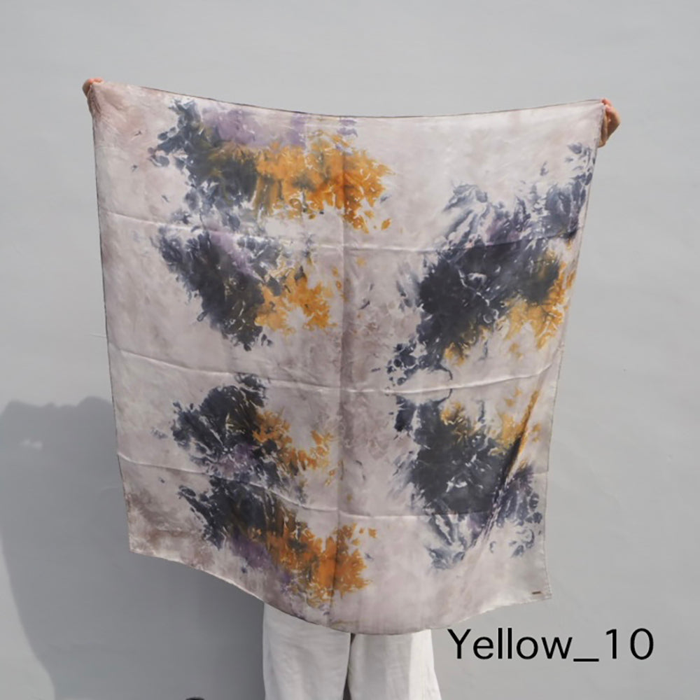 花影 -HANAKAGE- Silk Scarf  _YELLOW