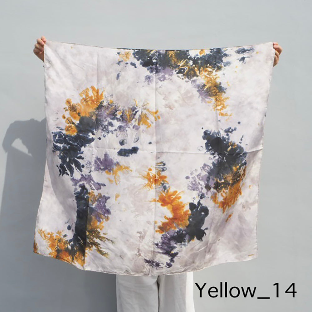 花影 -HANAKAGE- Silk Scarf  _YELLOW