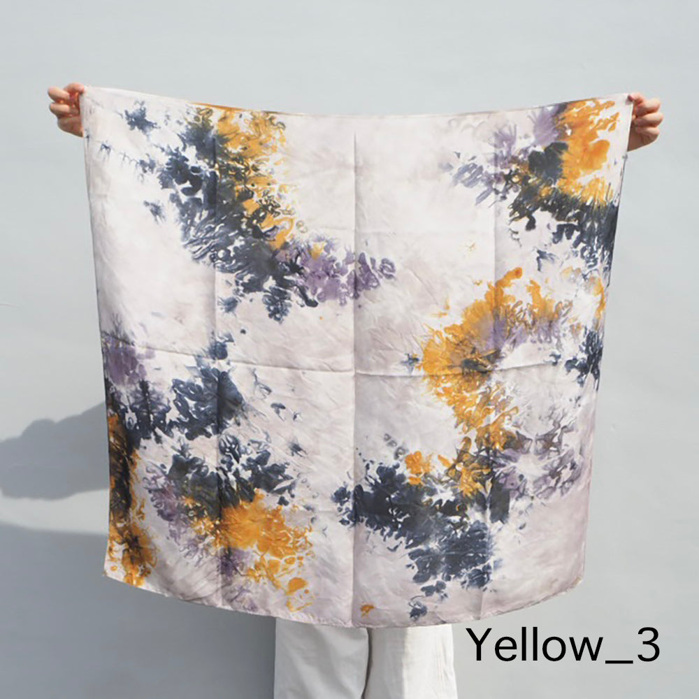 花影 -HANAKAGE- Silk Scarf  _YELLOW