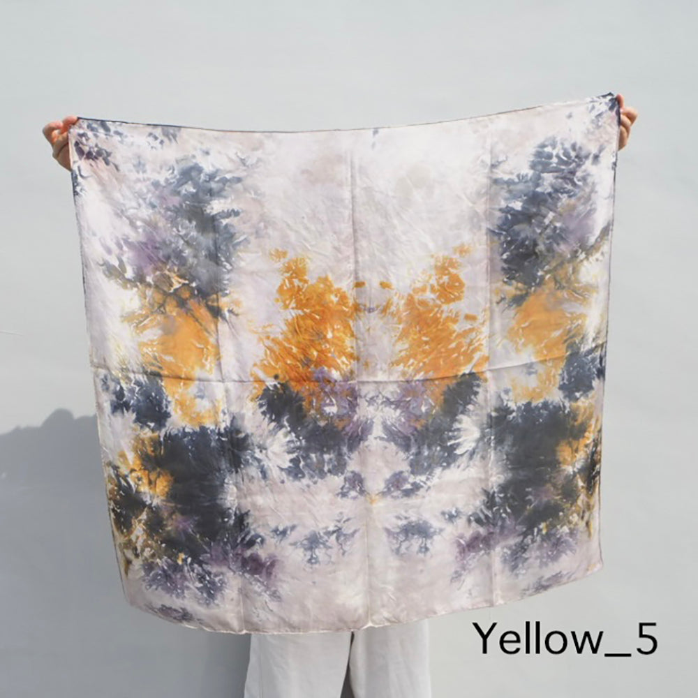 花影 -HANAKAGE- Silk Scarf  _YELLOW