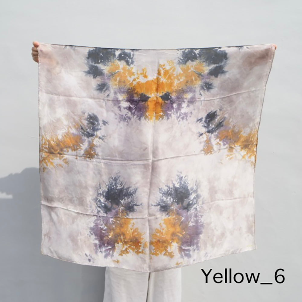 花影 -HANAKAGE- Silk Scarf  _YELLOW