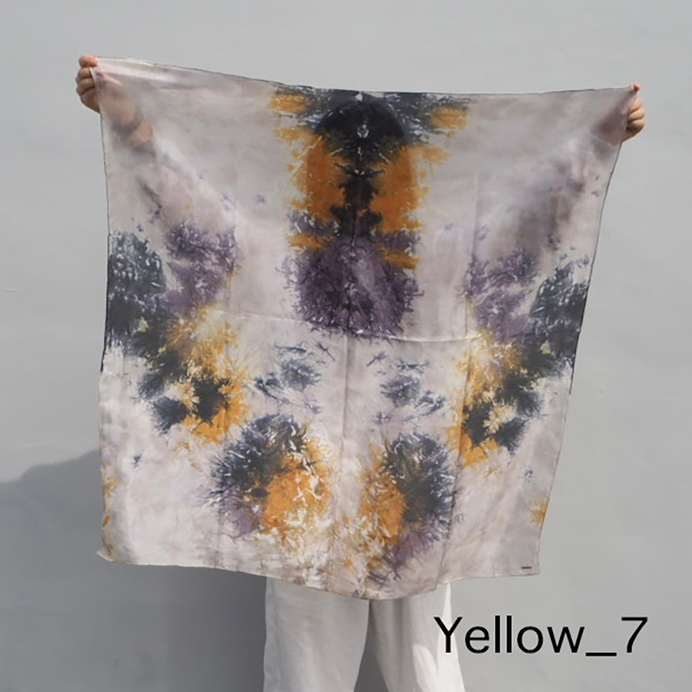 花影 -HANAKAGE- Silk Scarf  _YELLOW