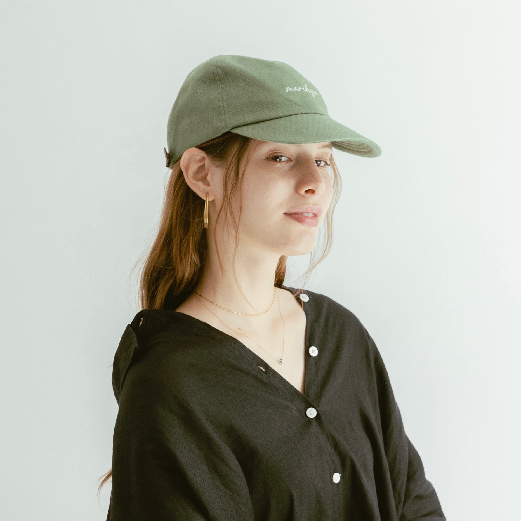 Gorra de lino con logo