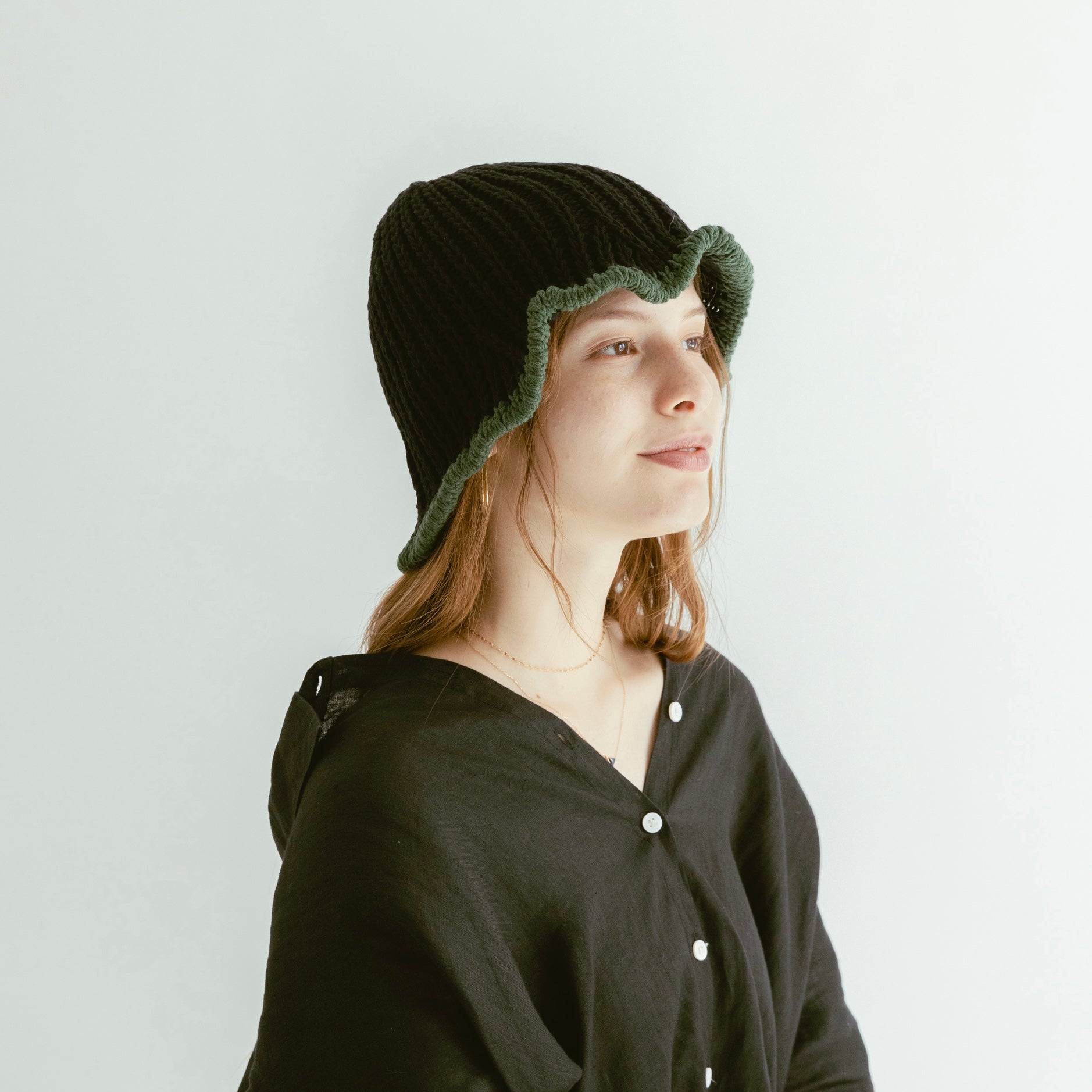 Gorro bicolor de algodón