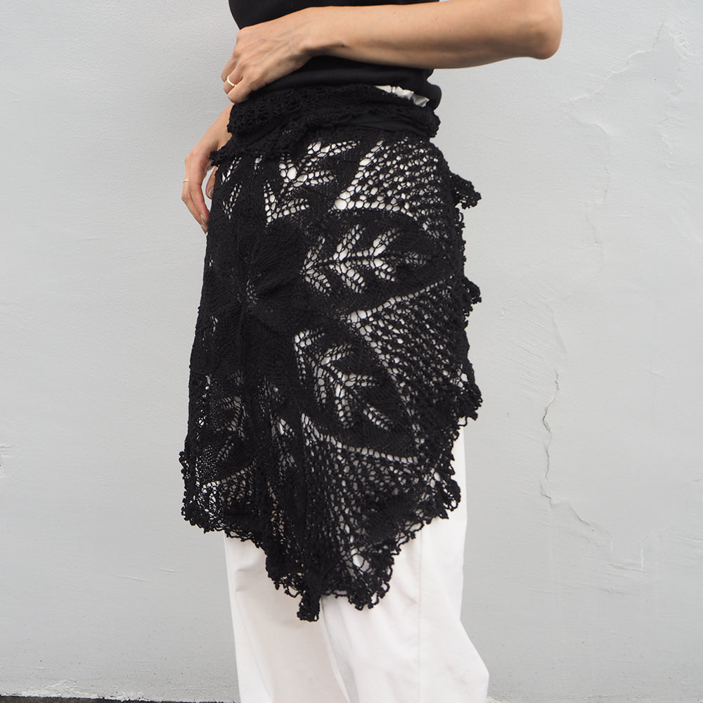 Vintage Lace Wrap Skirt _ Black 23