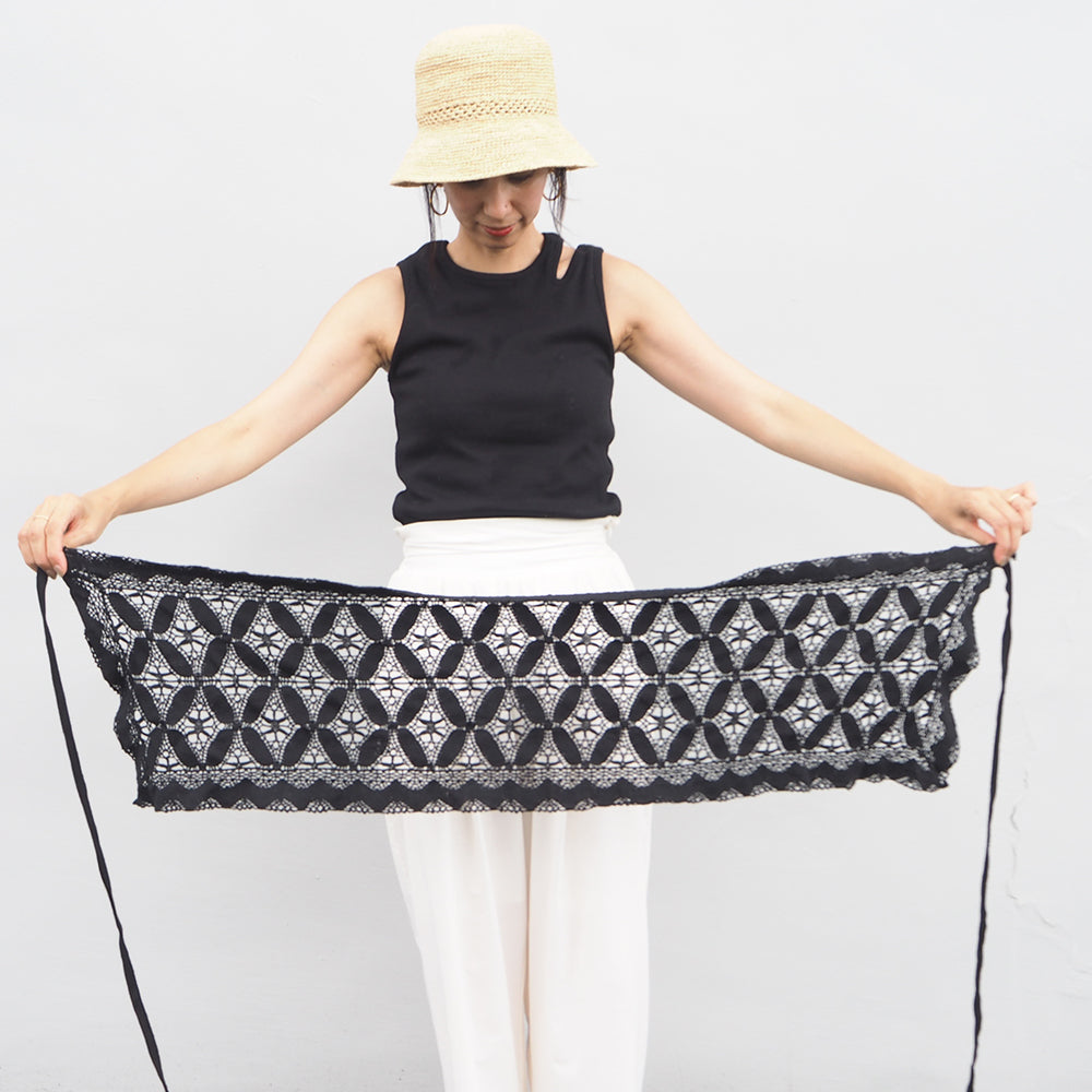 Vintage Lace Wrap Skirt _ Black 26