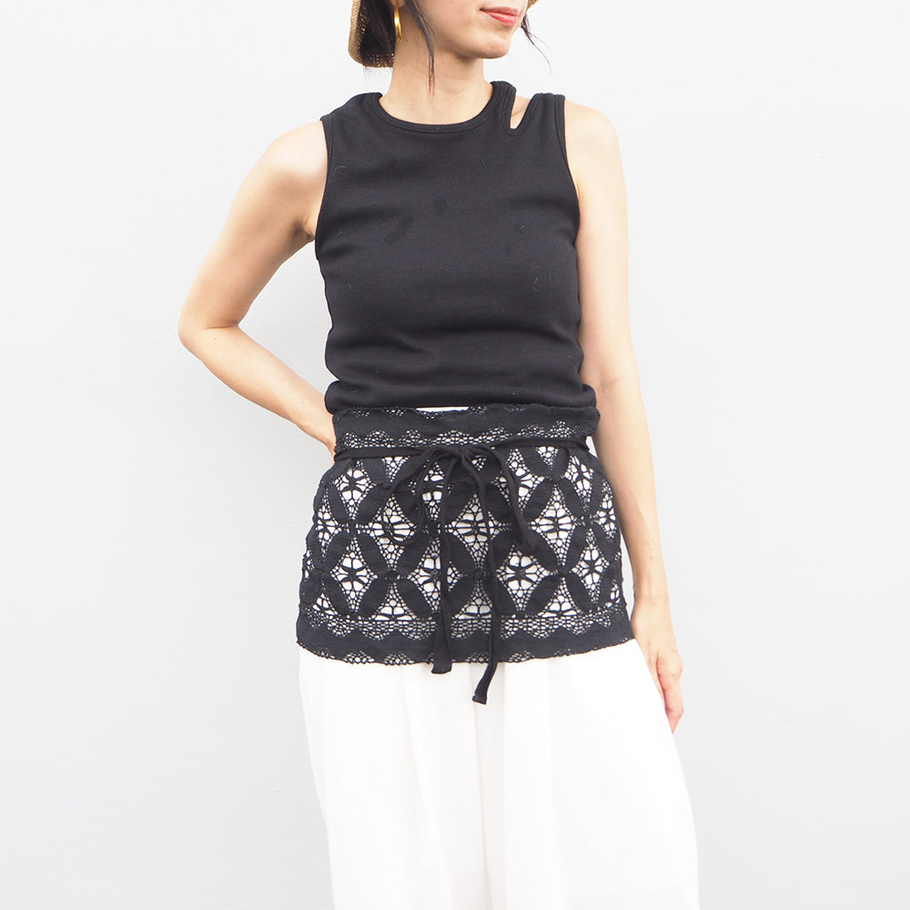 Vintage Lace Wrap Skirt _ Black 26