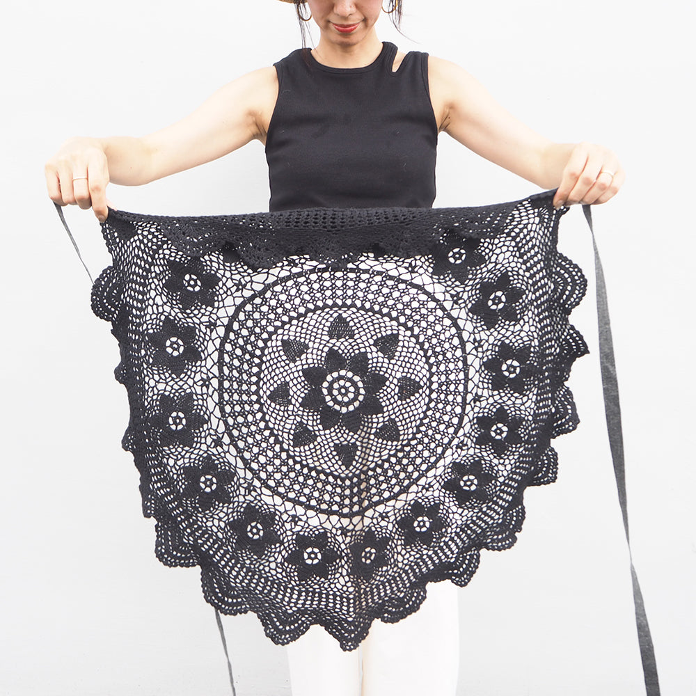 Vintage Lace Wrap Skirt _ Black 27